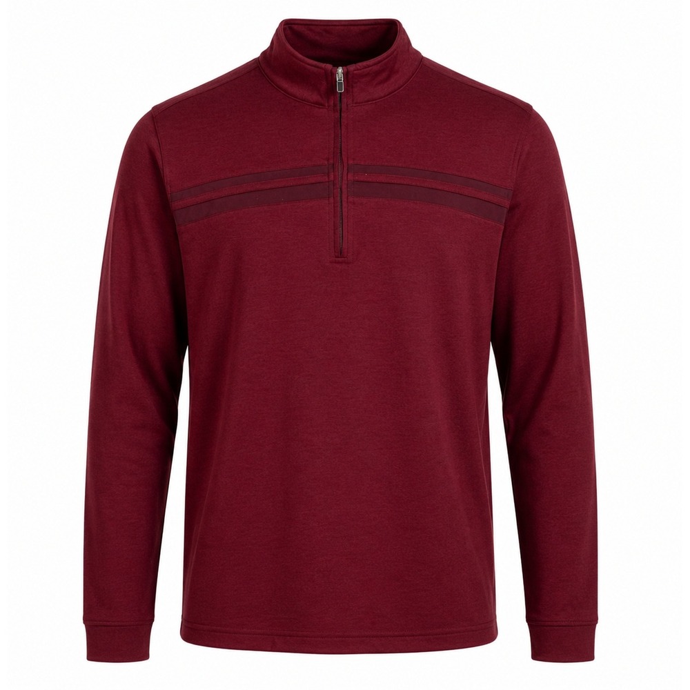 Pebble Beach Dry-Luxe Performance Mens XL Quarter Zip Pullover Burgundy Maroon‎